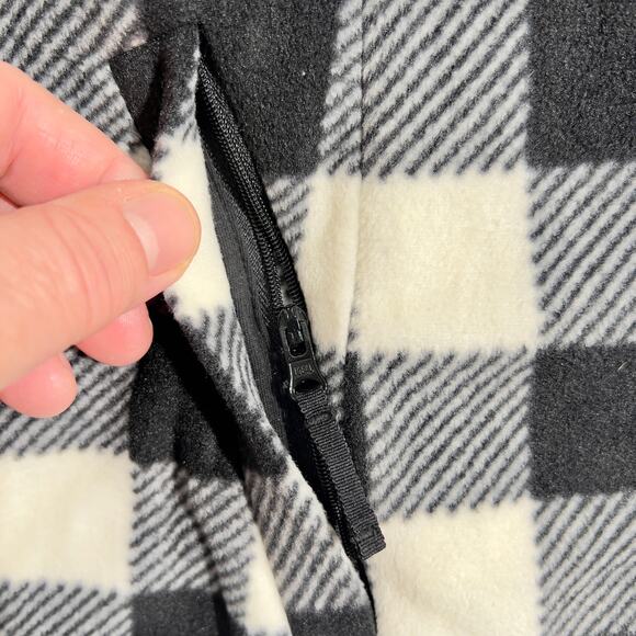 Fleece Full Zip Jacket Talbots Woman's L Zipper Pockets Quilted Elbow Patches - Picture 5 of 12